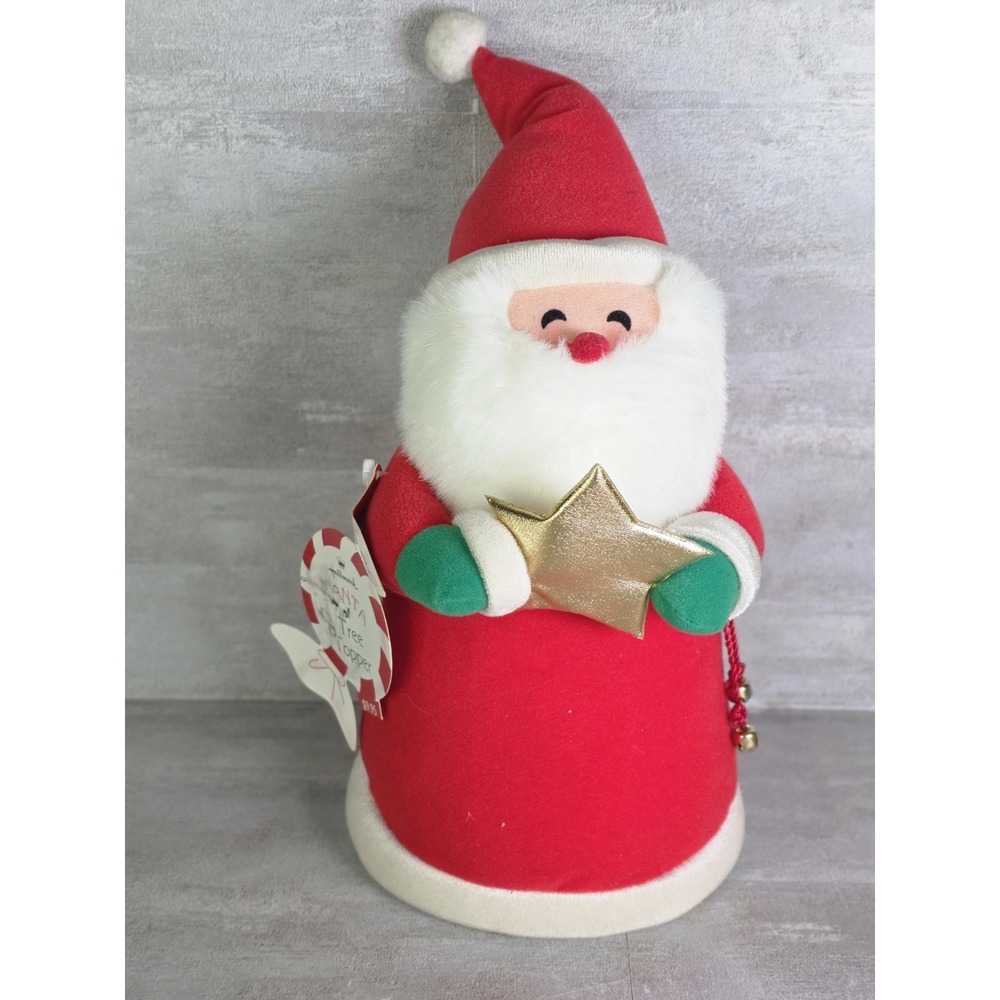 vintage 1988 Hallmark Santa Claus Cloth Plush Christmas tree topper 12"